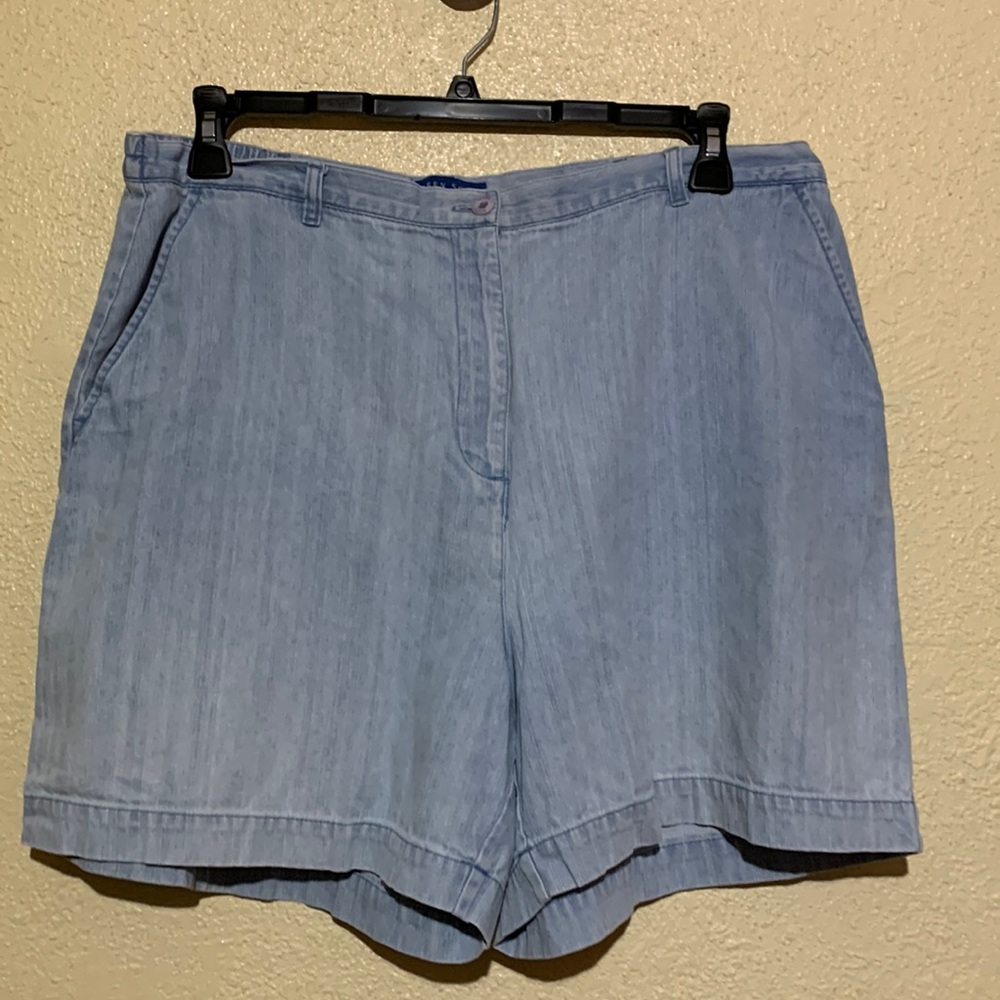 Karen Scott Shorts Blue Size 18 Faded